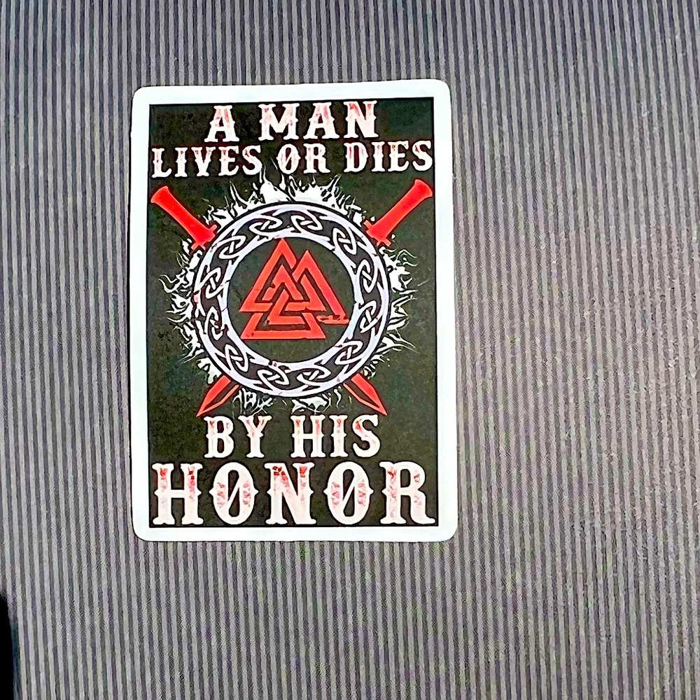A Man’s Honor Old Norse Viking Masculine Warrior Celtic Art Single Sticker